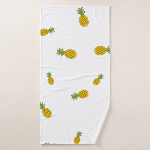 Pineapple cute seamless pattern background. Vintag Bath Towel