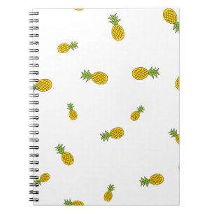 Pineapple cute seamless pattern background. Vintag Notebook