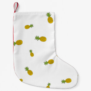 Pineapple cute seamless pattern background. Vintag Small Christmas Stocking