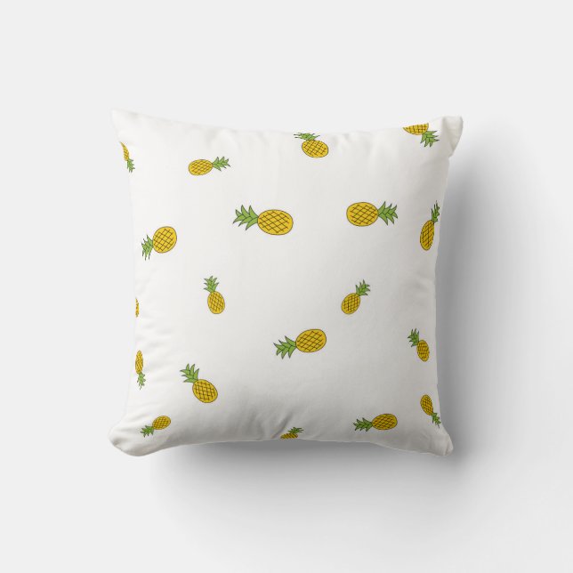 Pineapple cute seamless pattern background. Vintag Throw Pillow (Front)