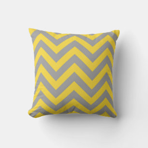 Pineapple, Dark Grey Large Chevron ZigZag Pattern Throw Pillow