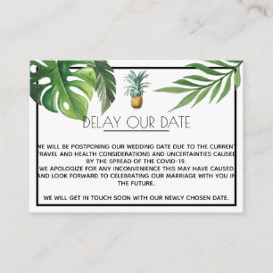 Pineapple Delight Tropical Foliage Delay The Date Enclosure Card