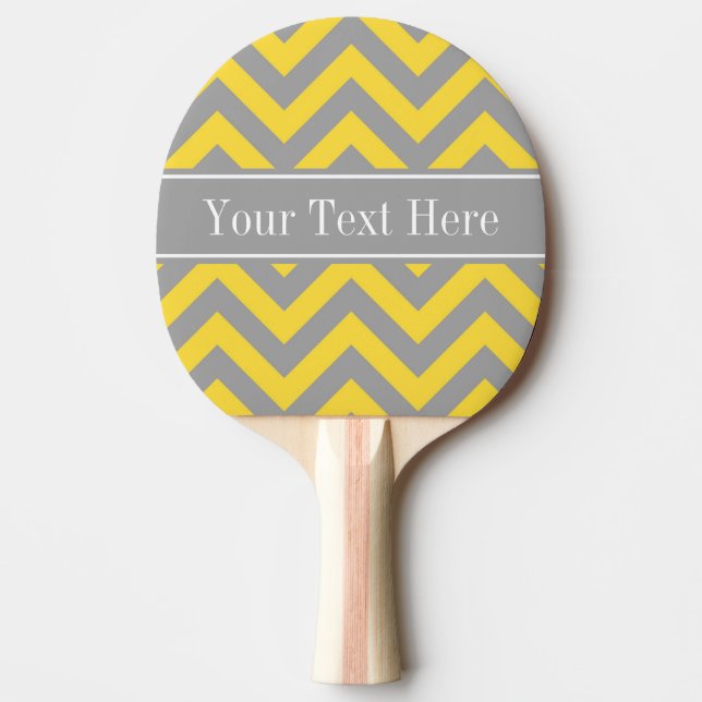 Pineapple Dk Grey LG Chevron Dk Grey Name Monogram Ping Pong Paddle (Front)
