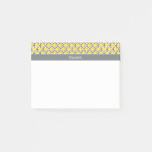 Pineapple Dk Grey Moroccan #5DS Char Name Monogram Post-it Notes