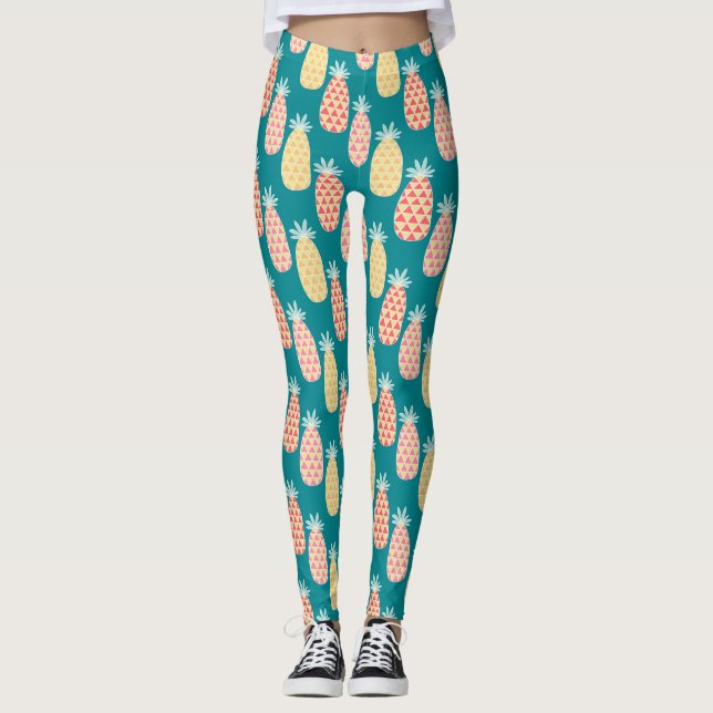 Pineapple Doodle Pattern 2 Leggings (Front)