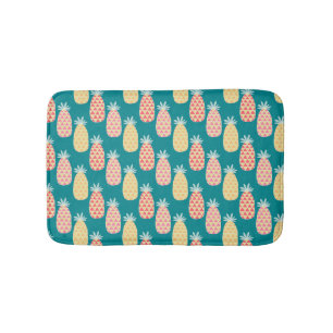 Pineapple Doodle Pattern Bath Mat