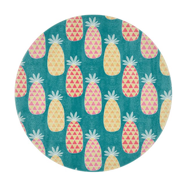 Pineapple Doodle Pattern Cutting Board (Front)