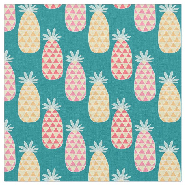 Pineapple Doodle Pattern Fabric (Close Up)