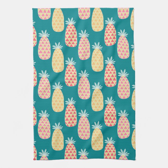 Pineapple Doodle Pattern Kitchen Towel (Vertical)