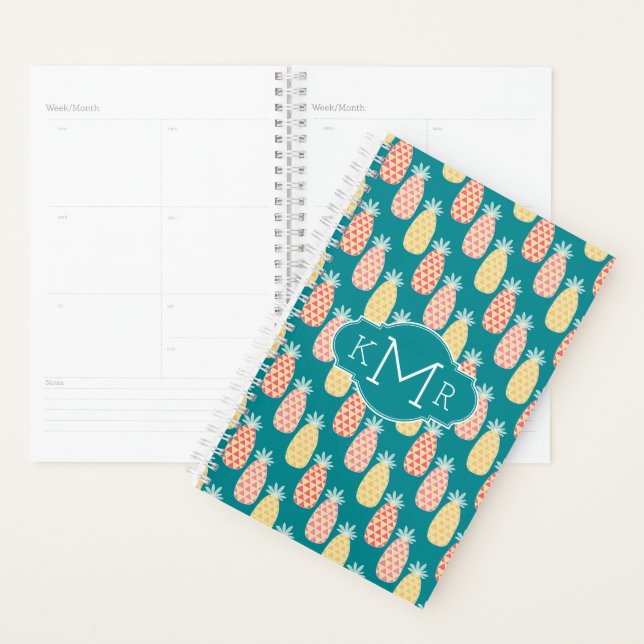Pineapple Doodle Pattern | Monogram Planner (Display)