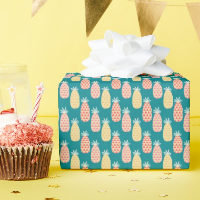 Pineapple Doodle Pattern Wrapping Paper (Birthday Party)
