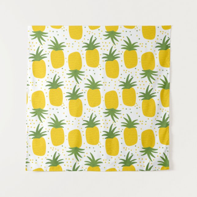 Pineapple Dots: Summer Fruit Design Tapestry (Front)