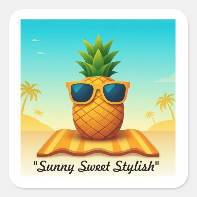"Pineapple Dream Life" Square Sticker (Front)