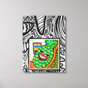 Pineapple Face in Therapy, Canvas Print