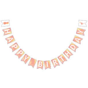 Pineapple & Flamingo Happy Birthday Party Bunting Flags