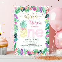 Pineapple Floral Pink Gold First Birthday
