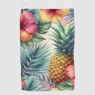 Pineapple & Flowers Pattern Golf Towel