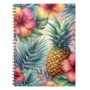 Pineapple & Flowers Pattern Notebook