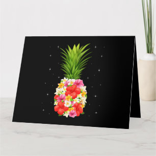 Pineapple Flowers Women Girls Aloha Hawaii Hawaiia Card