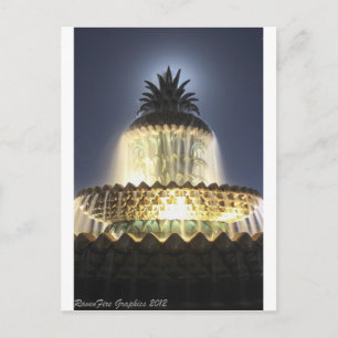 Pineapple Fountain Charleston SC Postcard