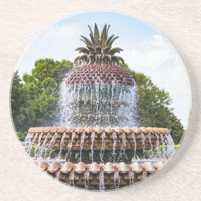 Pineapple Fountain in Charleston, SC Coaster (Front)