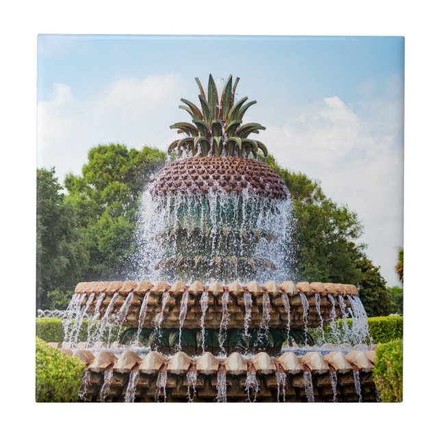 Pineapple Fountain in Charleston, SC Tile (Front)