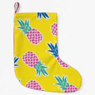 Pineapple Frenzy: Bright Cartoon Vintage. Small Christmas Stocking