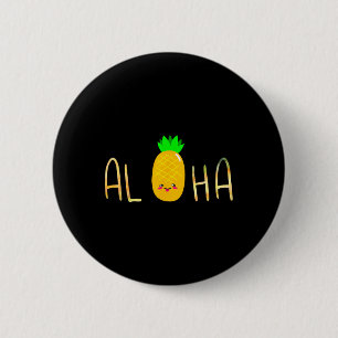 Pineapple Fruit Aloha Beaches Hawaii - Hawaiian 2 Inch Round Button