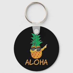 Pineapple Fruit Aloha Beaches Hawaii - Surf New Keychain