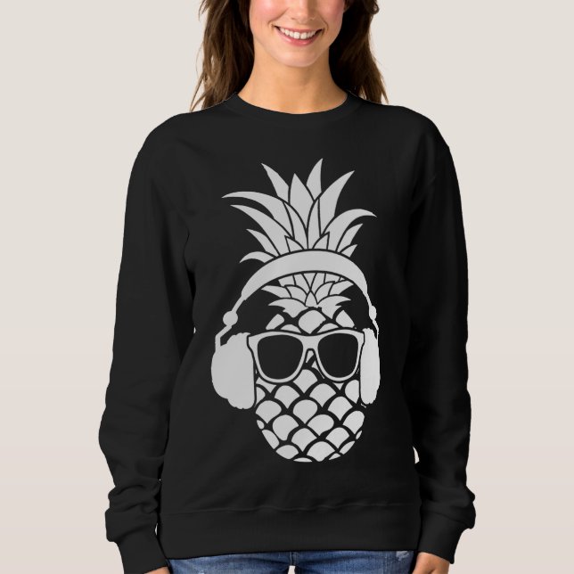 Pineapple Fruit Beach Bar Sunny Funny Vacation Mod Sweatshirt (Front)
