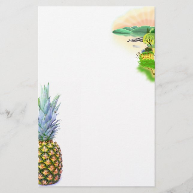 Pineapple Fruit Beach Dessert Colourful Tropical Flyer (Front)