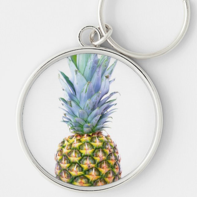 Pineapple Fruit Beach Dessert Colourful Tropical Keychain (Front)