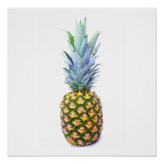 Pineapple Fruit Beach Dessert Colourful Tropical Poster