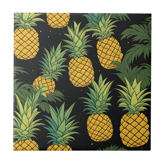 Pineapple Fruit Black Tile (Front)