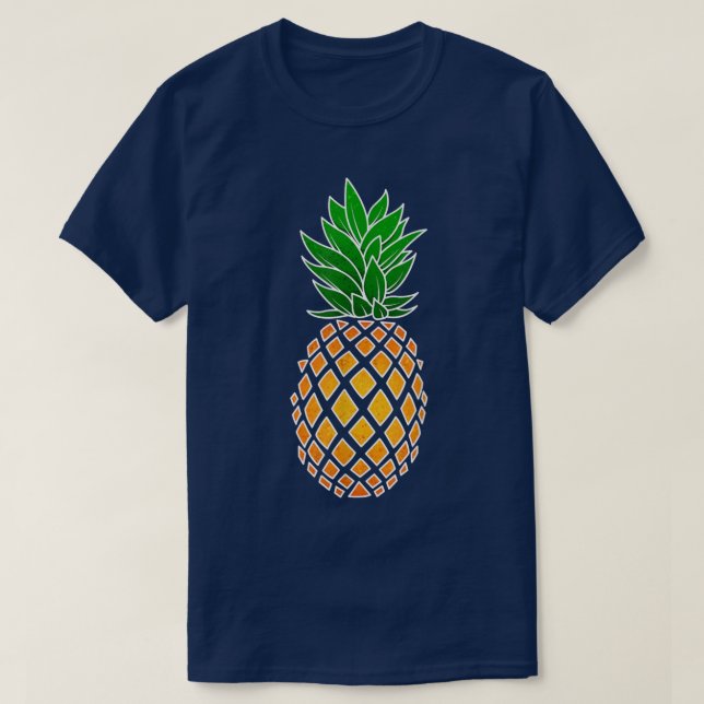 Pineapple Fruit Diamond Shape Artwork T-Shirt (Design Front)