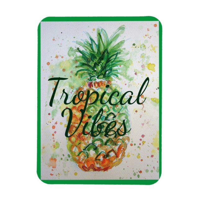 Pineapple Fruit Food Tropical Vibes Orange Lime  Magnet (Vertical)