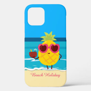 Pineapple fruit on Beach Holiday Cute Colourful iPhone 12 Case