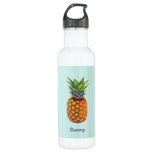 Pineapple Fruit on Light Blue 710 Ml Water Bottle