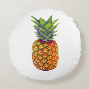 Pineapple Fruit on White Round Pillow