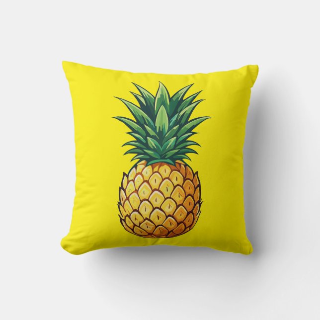 Pineapple fruit throw pillow (Front)