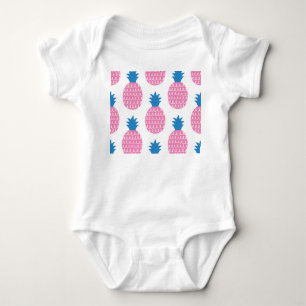 Pineapple Fun, Vintage Seamless Design. Baby Bodysuit