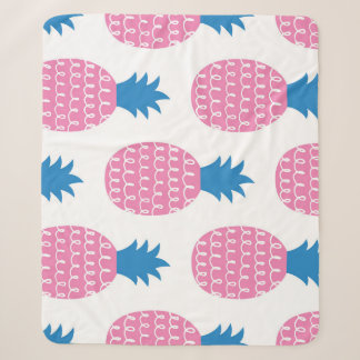 Pineapple Fun, Vintage Seamless Design. Sherpa Blanket