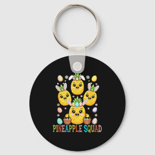 Pineapple funny squad easter bunny hunting keychain
