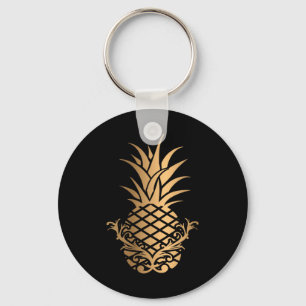 Pineapple Gold Aloha Beaches T Shirt Hawaiian Hawa Keychain