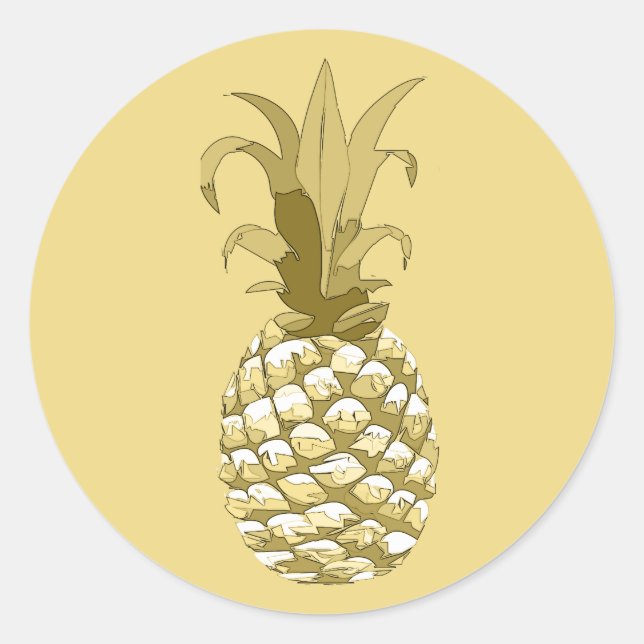 Pineapple Gold ID239 Classic Round Sticker (Front)