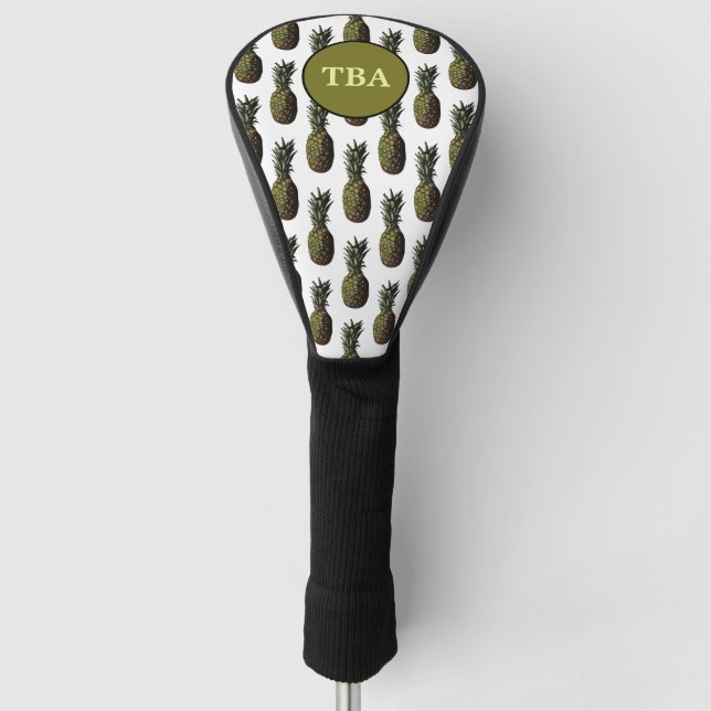 Pineapple Golf Head Cover - Personalized Monogram (Front)