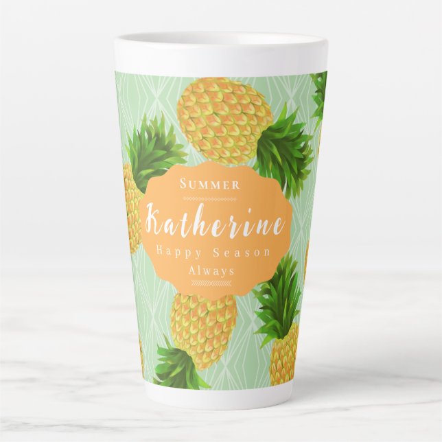Pineapple Green Latte Mug (Front)