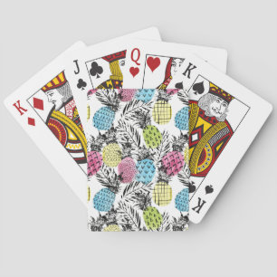 Pineapple Grunge Palms Playing Cards