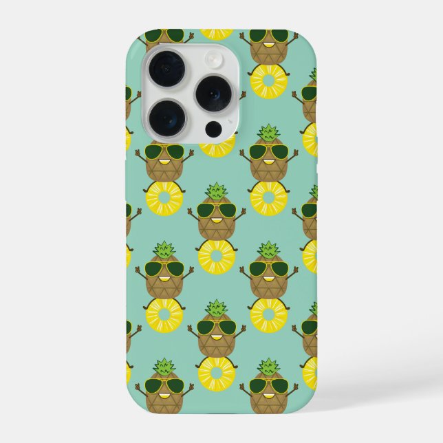 Pineapple Guy rolling on a Pineapple Ring iPhone Case (Back)