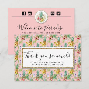 Pineapple & Hibiscus Watercolor Thank You Card